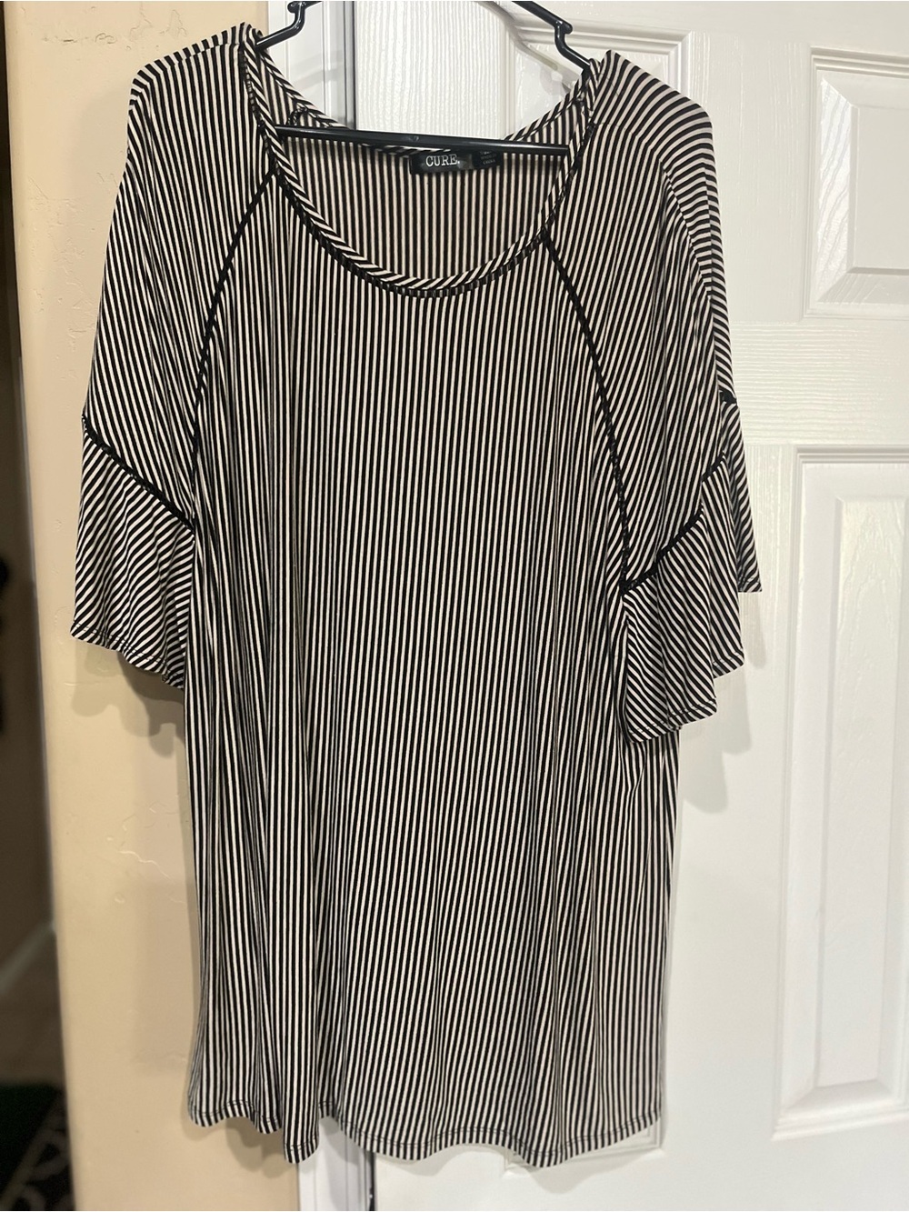 Cusp Black & White Striped Short Sleeve Tee
